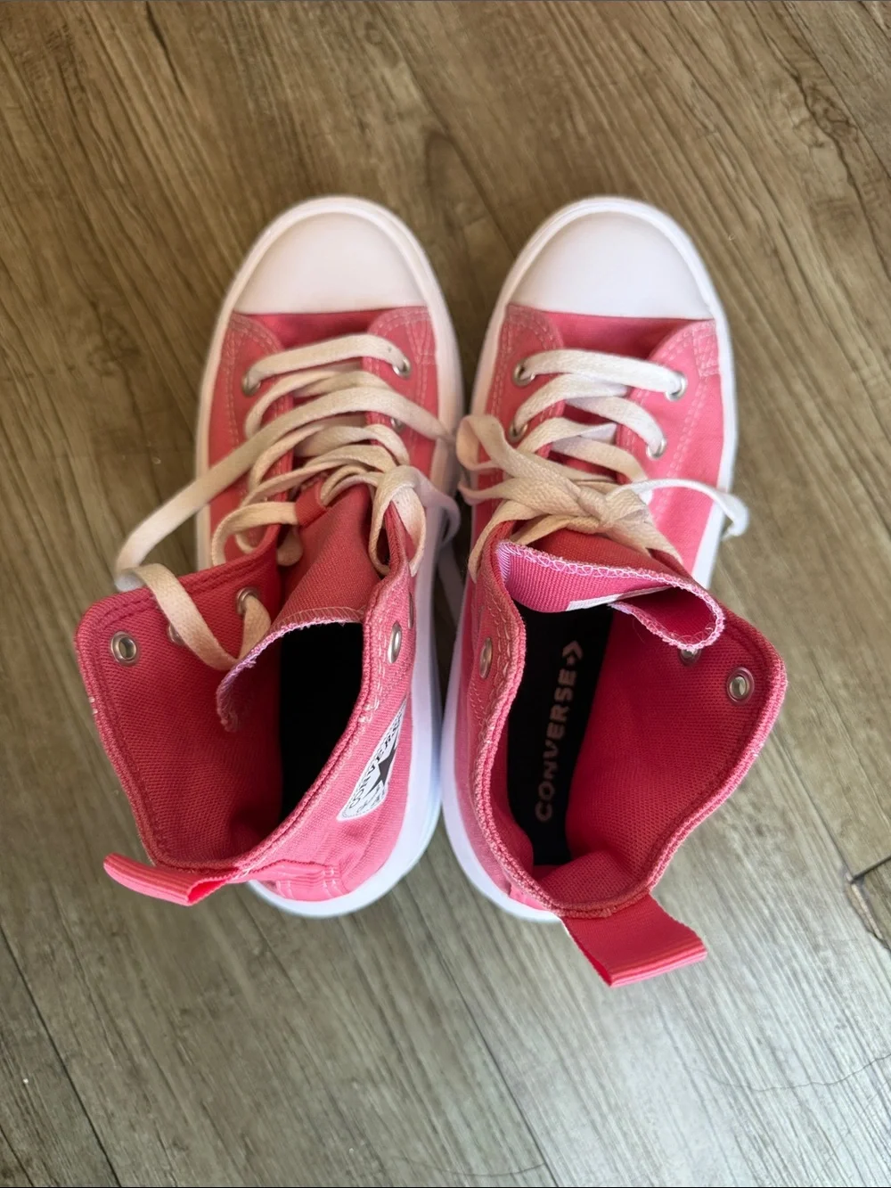 Kids Pink High-Top Converse Canvas Sneakers